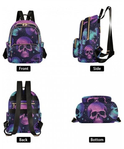 Mini Backpack Purse for Women, Galaxy Skull Travel Bag Casual Daypack Shoulder Bag Small $13.44 Backpacks