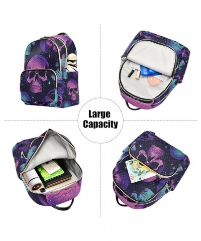 Mini Backpack Purse for Women, Galaxy Skull Travel Bag Casual Daypack Shoulder Bag Small $13.44 Backpacks