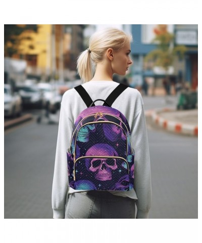 Mini Backpack Purse for Women, Galaxy Skull Travel Bag Casual Daypack Shoulder Bag Small $13.44 Backpacks