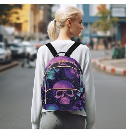 Mini Backpack Purse for Women, Galaxy Skull Travel Bag Casual Daypack Shoulder Bag Small $13.44 Backpacks