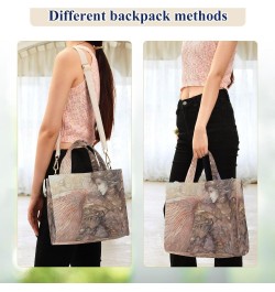 Corduroy Women Tote Bag Sketch Of Angel Print, Handbag Purses with Detachable Strap Small Size $15.63 Crossbody Bags