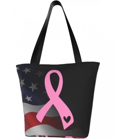 Breast Cancer Awareness Pink Ribbon Fashion Shoulder Bag Large Capacity For Man Or Woman $15.81 Totes