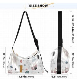 Colorful Dinosaurs Soft Leather Handbags Hobo Large Men Purses Trendy Animal Print Single Women Bag Cute Raccoon Fox $15.18 S...