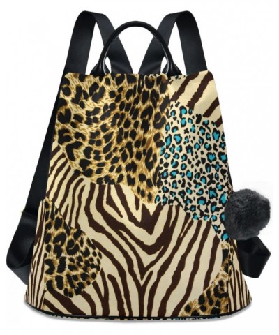 Women's Fashion Backpack Purses, Animal Print Zebra Leopard Backpack Shoulder Bag for Women $23.51 Backpacks