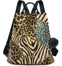 Women's Fashion Backpack Purses, Animal Print Zebra Leopard Backpack Shoulder Bag for Women $23.51 Backpacks