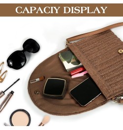 Straw Clutch Purse for Women Woven Rattan Envelope Bag Crossbody Wallet Handbags Shoulder Tote Bags for Summer Brown $10.82 C...