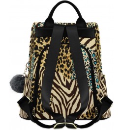 Women's Fashion Backpack Purses, Animal Print Zebra Leopard Backpack Shoulder Bag for Women $23.51 Backpacks