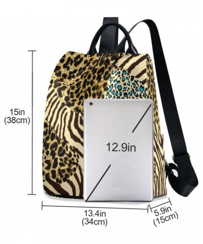 Women's Fashion Backpack Purses, Animal Print Zebra Leopard Backpack Shoulder Bag for Women $23.51 Backpacks