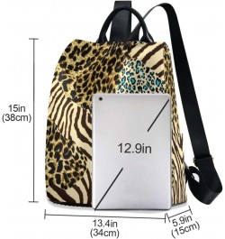 Women's Fashion Backpack Purses, Animal Print Zebra Leopard Backpack Shoulder Bag for Women $23.51 Backpacks