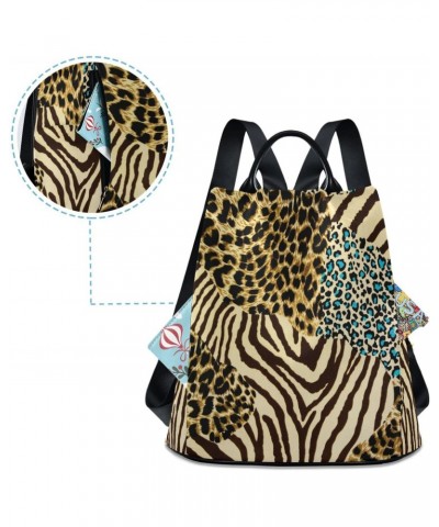 Women's Fashion Backpack Purses, Animal Print Zebra Leopard Backpack Shoulder Bag for Women $23.51 Backpacks