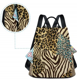 Women's Fashion Backpack Purses, Animal Print Zebra Leopard Backpack Shoulder Bag for Women $23.51 Backpacks