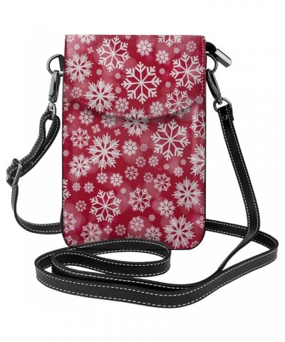 Crossbody Phone Bags for Women Leather Cell Phone Purse Lightweight Cell Phone Wallet Christmas Snowflake2 $15.50 Crossbody Bags