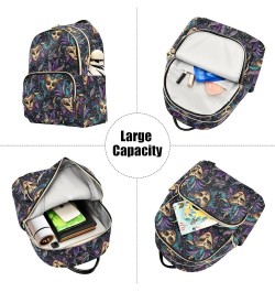 Mardi Gras Carnival Gold Mask Backpack Purse for Women Small Travel Bag Fashion Daypack M 202a5004 M(11.4"x6.1"x14.17") 202a5...