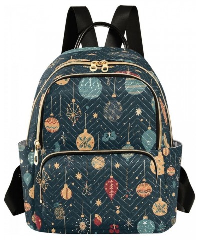 Colorful Ball Snowflake Merry Christmas Women Backpack Purse Ladies Fashion Shoulder Bag Daypack Travel Bag 7.5L Medium $14.8...