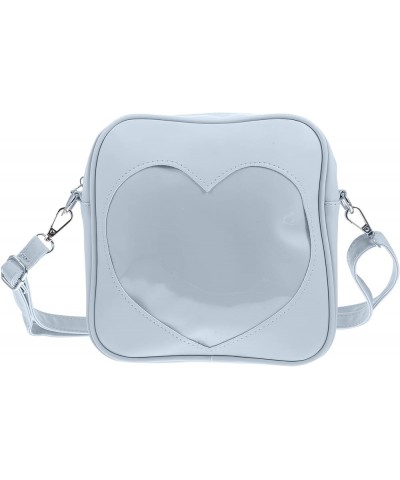 Heart Crossbody Purse Coin Bag Shoulder Bag Chic Phone Pouch for Women Sky-blue $12.41 Shoulder Bags