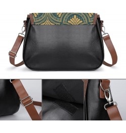 Printed Crossbody Bags Women City Leather Shoulder Bag Satchel Hobo Bags Trendy Gold Peacock Color4 $26.34 Hobo Bags