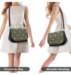 Printed Crossbody Bags Women City Leather Shoulder Bag Satchel Hobo Bags Trendy Gold Peacock Color4 $26.34 Hobo Bags