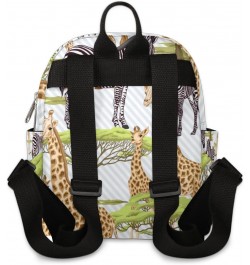 Giraffe Zebra Tree Mini Backpack Purse for Women, Animal Small Fashion Daypack Lightweight, Cute Casual Travel Bag $16.33 Bac...