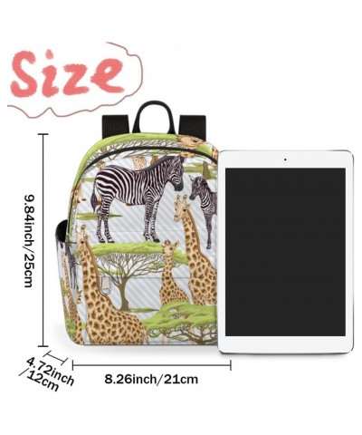 Giraffe Zebra Tree Mini Backpack Purse for Women, Animal Small Fashion Daypack Lightweight, Cute Casual Travel Bag $16.33 Bac...