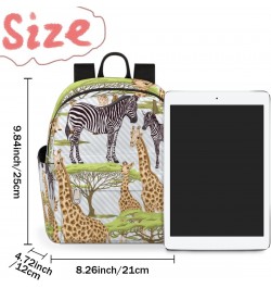 Giraffe Zebra Tree Mini Backpack Purse for Women, Animal Small Fashion Daypack Lightweight, Cute Casual Travel Bag $16.33 Bac...