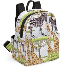 Giraffe Zebra Tree Mini Backpack Purse for Women, Animal Small Fashion Daypack Lightweight, Cute Casual Travel Bag $16.33 Bac...