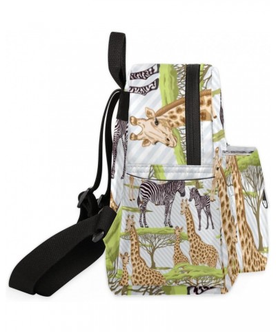 Giraffe Zebra Tree Mini Backpack Purse for Women, Animal Small Fashion Daypack Lightweight, Cute Casual Travel Bag $16.33 Bac...