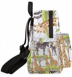 Giraffe Zebra Tree Mini Backpack Purse for Women, Animal Small Fashion Daypack Lightweight, Cute Casual Travel Bag $16.33 Bac...