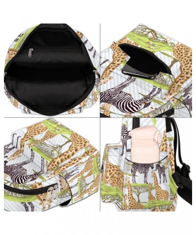 Giraffe Zebra Tree Mini Backpack Purse for Women, Animal Small Fashion Daypack Lightweight, Cute Casual Travel Bag $16.33 Bac...