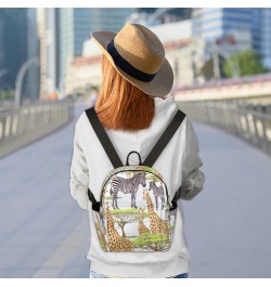 Giraffe Zebra Tree Mini Backpack Purse for Women, Animal Small Fashion Daypack Lightweight, Cute Casual Travel Bag $16.33 Bac...