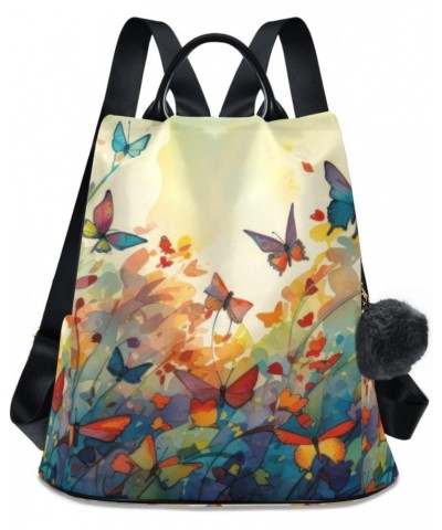 Women Fashion Backpack - Flower Butterfly Pastel, Anti Theft Casual Daypack Shoulder Bag Purse for Travel Work 15 inches $22....