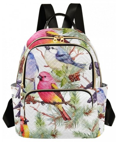 Cute Birds in Hats and Gloves of Winter Women Fashion Backpacks, Backpack Casual Daypack, Womens Travel Backpack, M Birds in ...