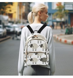 Women Backpack Cute Grey Sheep Anti-Theft Travel Backpack with Luggage Belt Lightweight Handbag Lady Purse Roomy Double Zippe...