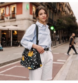 Yellow Flowers Floral Daisy Womens Tote Bag Leather Shoulder Bag For Women Men Large Hobo Cross Body Bags Handbag $13.60 Totes