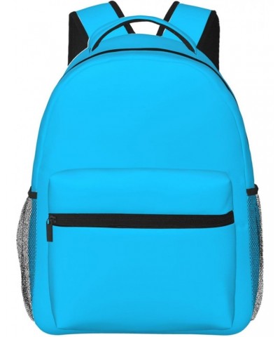 Solid Color Light Blue Stylish And Lightweight Backpack,Comfortable To Carry,Multi-Pocket Design,23l Capacity,Easily Meet You...