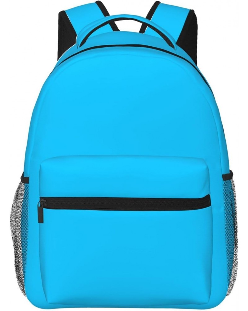 Solid Color Light Blue Stylish And Lightweight Backpack,Comfortable To Carry,Multi-Pocket Design,23l Capacity,Easily Meet You...