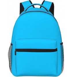 Solid Color Light Blue Stylish And Lightweight Backpack,Comfortable To Carry,Multi-Pocket Design,23l Capacity,Easily Meet You...