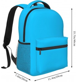 Solid Color Light Blue Stylish And Lightweight Backpack,Comfortable To Carry,Multi-Pocket Design,23l Capacity,Easily Meet You...