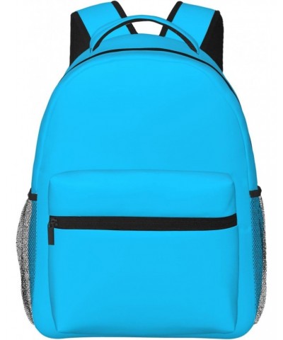 Solid Color Light Blue Stylish And Lightweight Backpack,Comfortable To Carry,Multi-Pocket Design,23l Capacity,Easily Meet You...