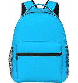 Solid Color Light Blue Stylish And Lightweight Backpack,Comfortable To Carry,Multi-Pocket Design,23l Capacity,Easily Meet You...