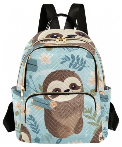 Mini Backpack Purse for Women, Cute Sloth Flower Travel Bag Casual Daypack Shoulder Bag Small $12.80 Backpacks