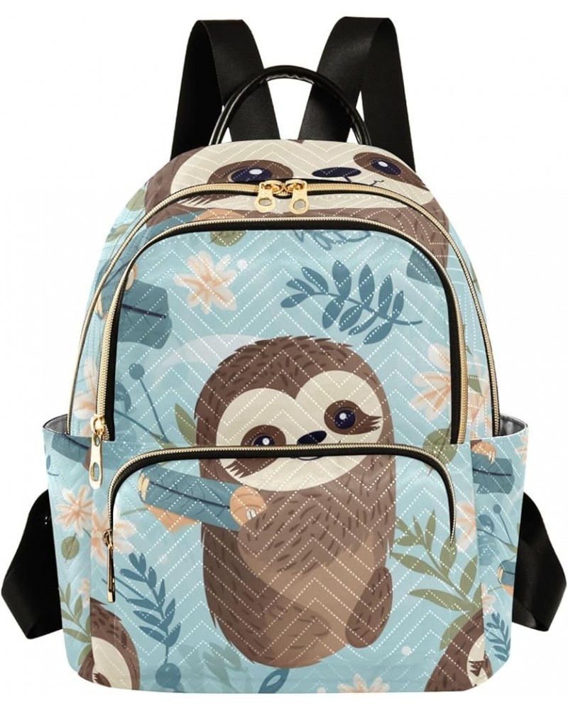 Mini Backpack Purse for Women, Cute Sloth Flower Travel Bag Casual Daypack Shoulder Bag Small $12.80 Backpacks