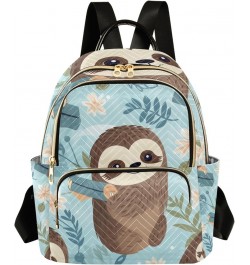 Mini Backpack Purse for Women, Cute Sloth Flower Travel Bag Casual Daypack Shoulder Bag Small $12.80 Backpacks