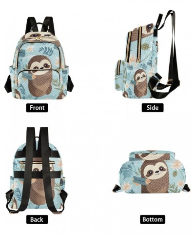 Mini Backpack Purse for Women, Cute Sloth Flower Travel Bag Casual Daypack Shoulder Bag Small $12.80 Backpacks