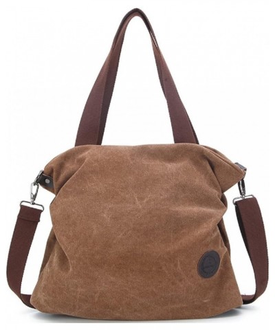 Women Shoulder bags Casual Vintage Hobo Canvas Handbags Top Handle Tote Crossbody Shopping Bags Blue Coffee $22.55 Totes