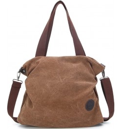 Women Shoulder bags Casual Vintage Hobo Canvas Handbags Top Handle Tote Crossbody Shopping Bags Blue Coffee $22.55 Totes