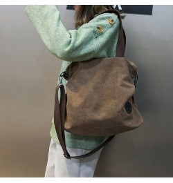 Women Shoulder bags Casual Vintage Hobo Canvas Handbags Top Handle Tote Crossbody Shopping Bags Blue Coffee $22.55 Totes