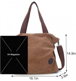 Women Shoulder bags Casual Vintage Hobo Canvas Handbags Top Handle Tote Crossbody Shopping Bags Blue Coffee $22.55 Totes