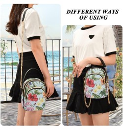 Tropical Flowers Crossbody Bag for Women Cell Phone Purse Wallet with Removable Chain Shoulder Handbag for Passport Phone Wor...