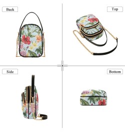 Tropical Flowers Crossbody Bag for Women Cell Phone Purse Wallet with Removable Chain Shoulder Handbag for Passport Phone Wor...