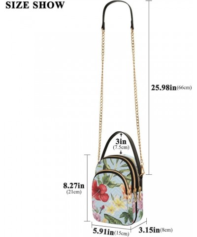 Tropical Flowers Crossbody Bag for Women Cell Phone Purse Wallet with Removable Chain Shoulder Handbag for Passport Phone Wor...